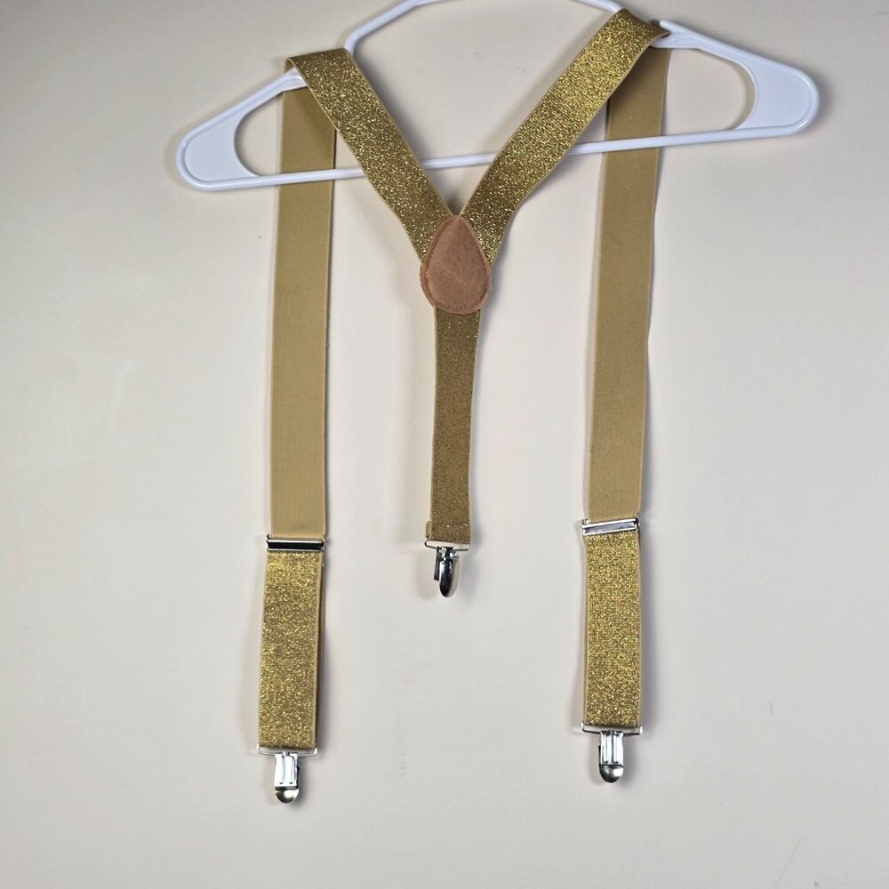 Gold Suspenders Costume 80s 90s Hip Hop Pop Star Disco Rap Robot Futuristic - Picture 4 of 5